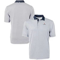Men's Cutter & Buck  Navy/White Illinois Fighting Illini Big Tall Virtue Eco Pique Micro Stripe Recycled Polo