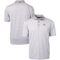 Men's Cutter & Buck  Gray/White Illinois Fighting Illini Big Tall Virtue Eco Pique Micro Stripe Recycled Polo