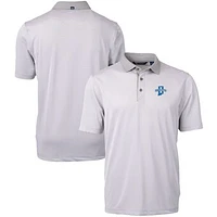 Men's Cutter & Buck  Gray/White Indiana State Sycamores Big Tall Virtue Eco Pique Micro Stripe Recycled Polo