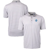 Men's Cutter & Buck  Gray/White Indiana State Sycamores Big Tall Virtue Eco Pique Micro Stripe Recycled Polo