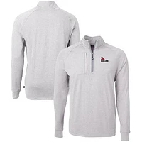 Men's Cutter & Buck Heather Central Missouri Mules Big Tall Adapt Eco Knit Quarter-Zip Pullover Top