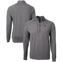 Men's Cutter & Buck  Heather Black Colorado Buffaloes Big & Tall Adapt Eco Knit Quarter-Zip Pullover Top