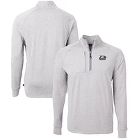 Men's Cutter & Buck  Heather Gray Georgia Southern Eagles Big Tall Adapt Eco Knit Quarter-Zip Pullover Top