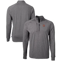 Men's Cutter & Buck Heather Maryland Terrapins Big Tall Adapt Eco Knit Quarter-Zip Pullover Top
