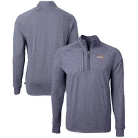 Men's Cutter & Buck  Heather Navy Northern Arizona Lumberjacks Big Tall Adapt Eco Knit Quarter-Zip Pullover Top