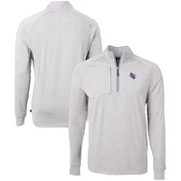 Men's Cutter & Buck  Heather Gray Stephen F Austin Lumberjacks Big Tall Adapt Eco Knit Quarter-Zip Pullover Top