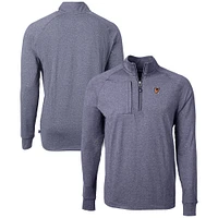 Men's Cutter & Buck  Heather Navy Texas-Rio Grande Valley Vaqueros Big Tall Adapt Eco Knit Quarter-Zip Pullover Top
