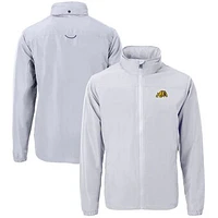 Men's Cutter & Buck  Gray Bowie State Bulldogs Big Tall Charter Eco Knit Recycled Full-Zip Jacket