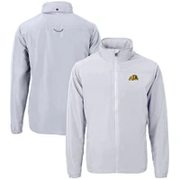 Men's Cutter & Buck  Gray Bowie State Bulldogs Big Tall Charter Eco Knit Recycled Full-Zip Jacket