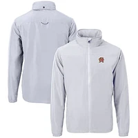 Men's Cutter & Buck  Gray Maryland Terrapins Big & Tall Charter Eco Knit Recycled Full-Zip Jacket