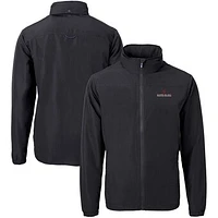 Men's Cutter & Buck  Black Santa Clara Broncos Big Tall Charter Eco Knit Recycled Full-Zip Jacket