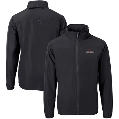 Men's Cutter & Buck  Black Santa Clara Broncos Big Tall Charter Eco Knit Recycled Full-Zip Jacket