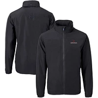 Men's Cutter & Buck  Black Santa Clara Broncos Big Tall Charter Eco Knit Recycled Full-Zip Jacket