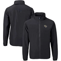 Men's Cutter & Buck  Black UCF Knights Big Tall Charter Eco Knit Recycled Full-Zip Jacket