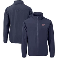 Men's Cutter & Buck  Navy UIC Flames Big Tall Charter Eco Knit Recycled Full-Zip Jacket
