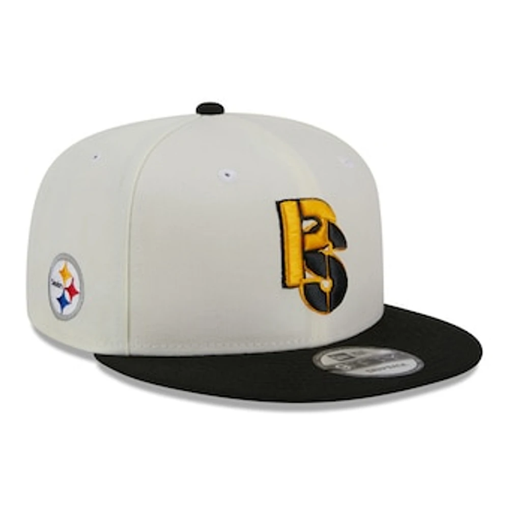 Men's New Era Cream/Black Pittsburgh Steelers City Originals 9FIFTY Snapback Hat