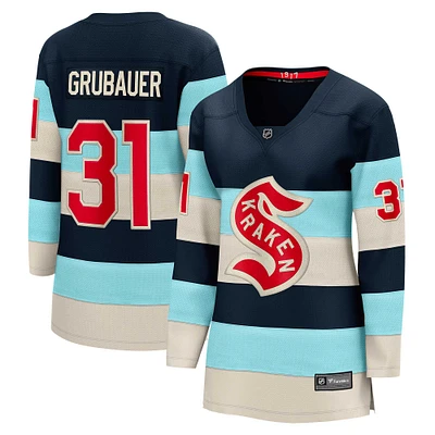 Women's Fanatics Philipp Grubauer Deep Sea Blue Seattle Kraken 2024 NHL Winter Classic Breakaway Player Jersey