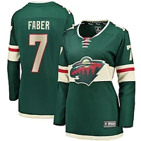 Women's Fanatics Brock Faber Green Minnesota Wild Home Breakaway Player Jersey