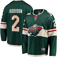 Men's Fanatics Calen Addison Green Minnesota Wild Home Breakaway Player Jersey