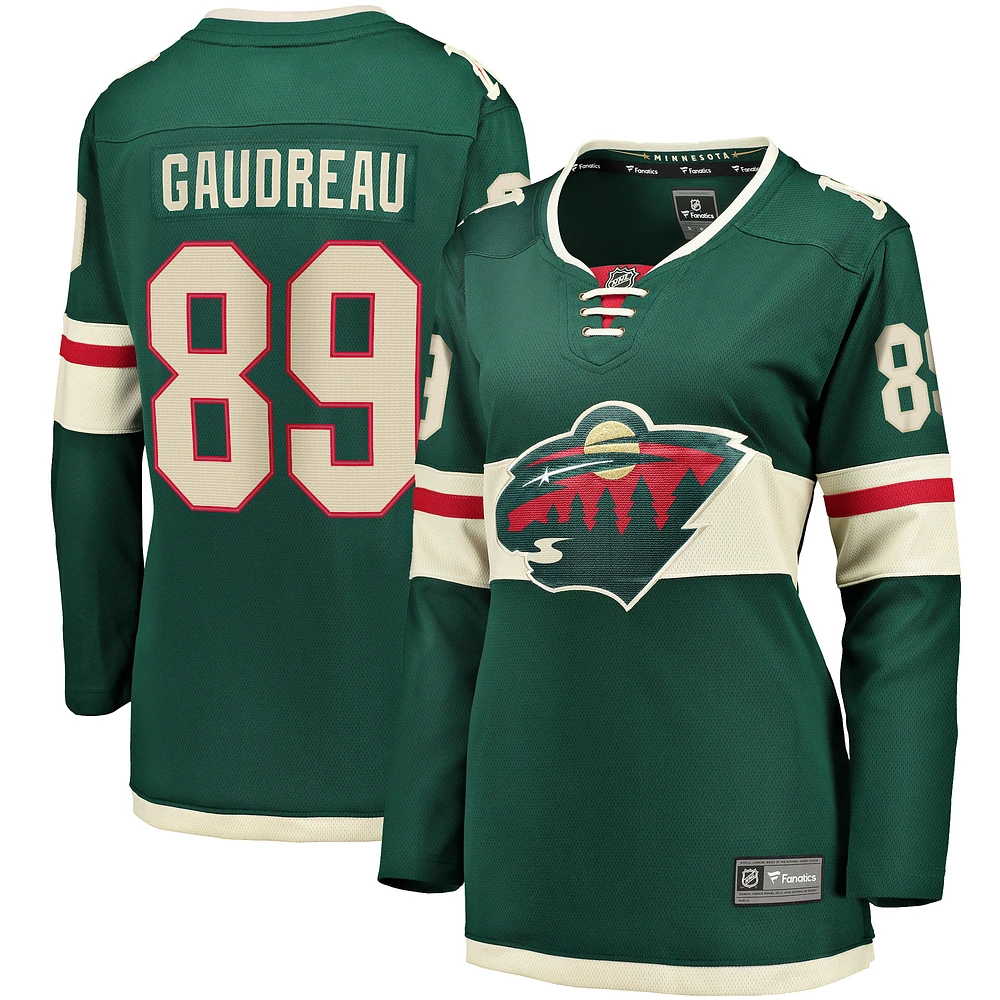 Women's Fanatics Frederick Gaudreau Green Minnesota Wild Home Breakaway Player Jersey