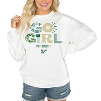 Women's Gameday Couture White South Florida Bulls PoweredBy Go Girl Premium Pullover Sweatshirt