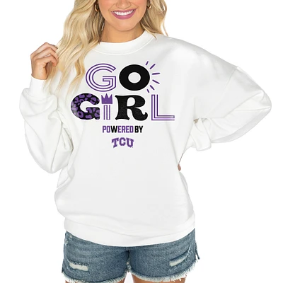 Women's Gameday Couture White TCU Horned Frogs PoweredBy Go Girl Premium Pullover Sweatshirt