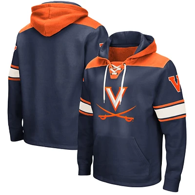 Men's Colosseum Navy Virginia Cavaliers 2.0 Lace-Up Pullover Hoodie