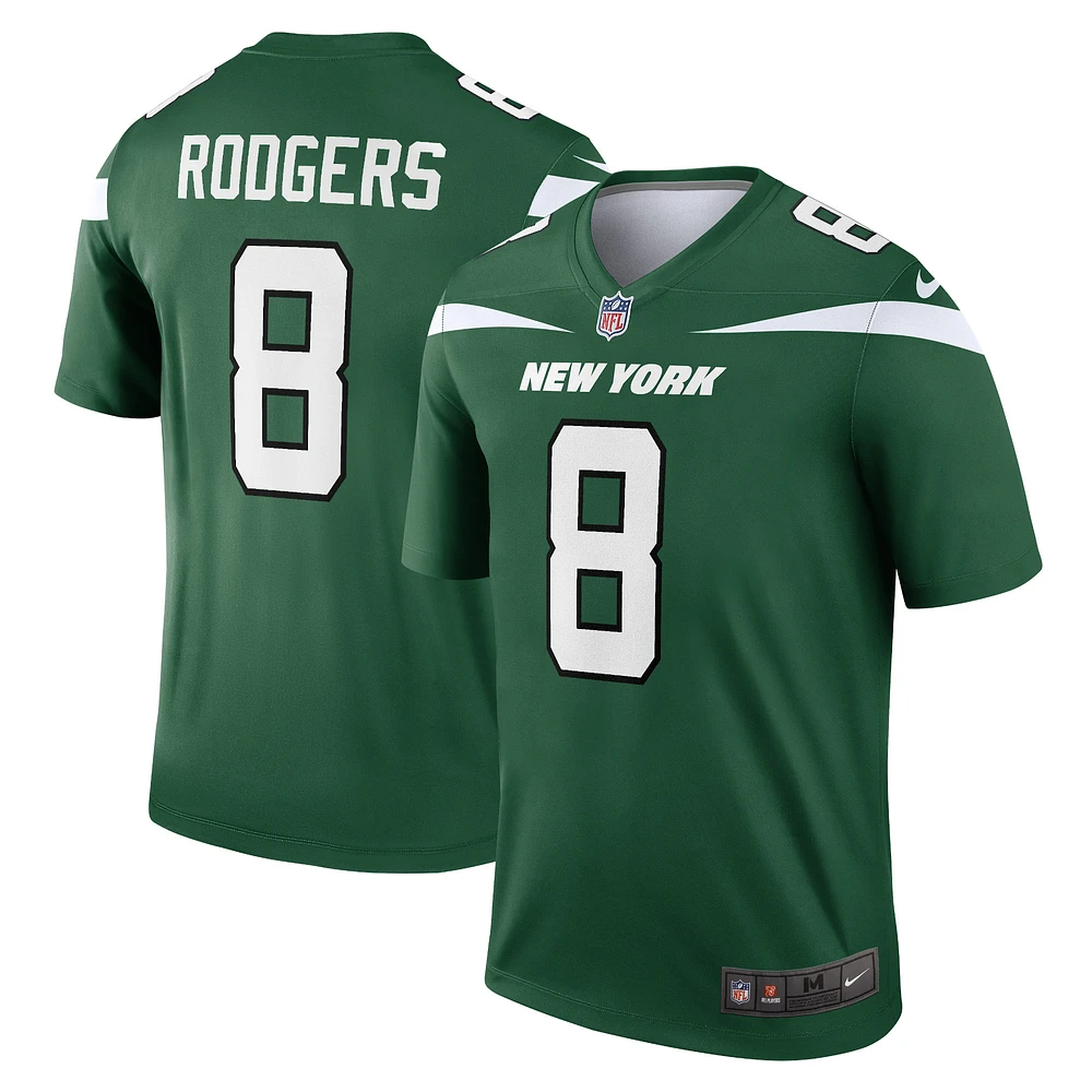 Men's Nike Aaron Rodgers Gotham Green New York Jets Team Legend Player Performance Top