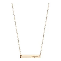Women's Kyle Cavan  Gold Claflin Panthers Horizontal Bar Necklace