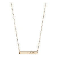 Women's Kyle Cavan  Gold Claflin Panthers Horizontal Bar Necklace