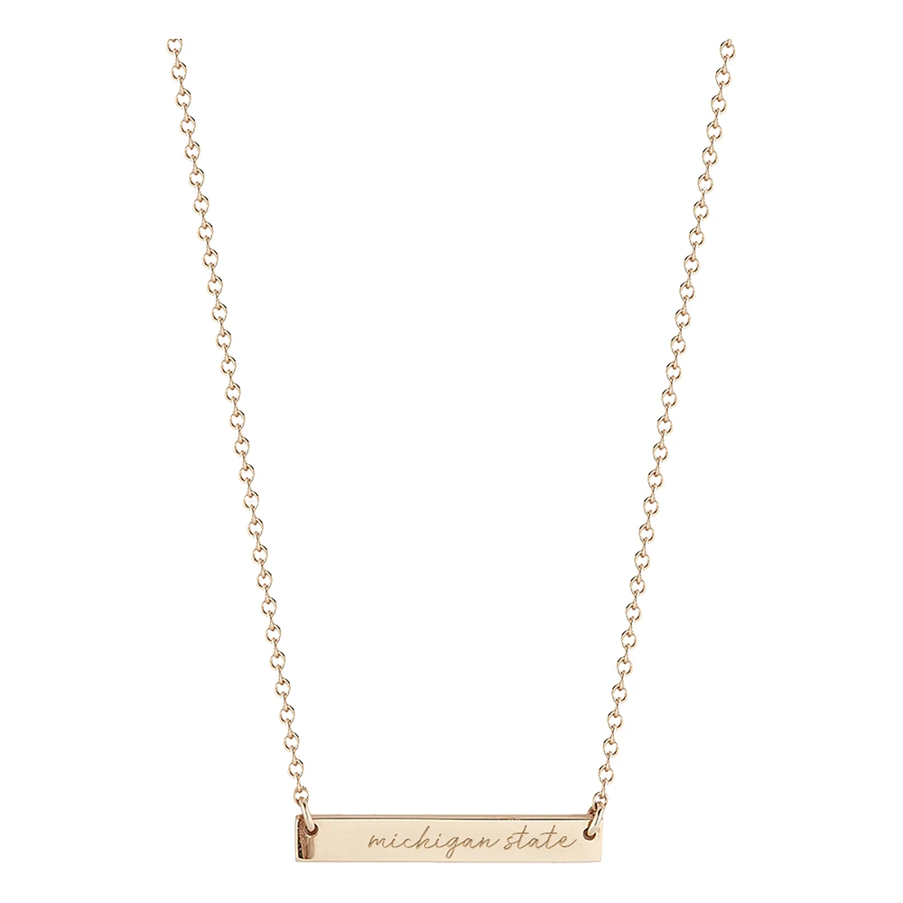 Women's Kyle Cavan Gold Michigan State Spartans Horizontal Bar Necklace
