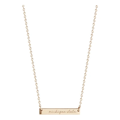 Women's Kyle Cavan  Gold Michigan State Spartans Horizontal Bar Necklace