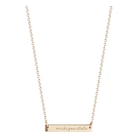 Women's Kyle Cavan  Gold Michigan State Spartans Horizontal Bar Necklace