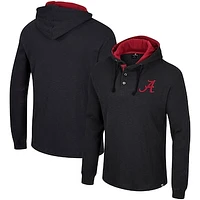 Men's Colosseum Black Alabama Crimson Tide Affirmative Thermal Hoodie Long Sleeve T-Shirt