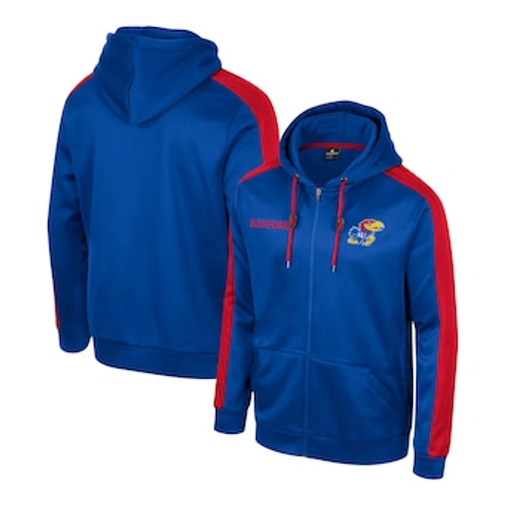 Men's Colosseum  Royal Kansas Jayhawks Reese Full-Zip Hoodie