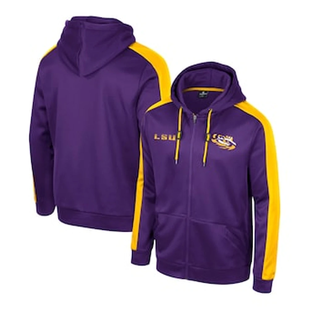 Men's Colosseum  Purple LSU Tigers Reese Full-Zip Hoodie