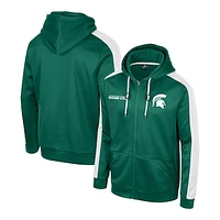 Men's Colosseum  Green Michigan State Spartans Reese Full-Zip Hoodie