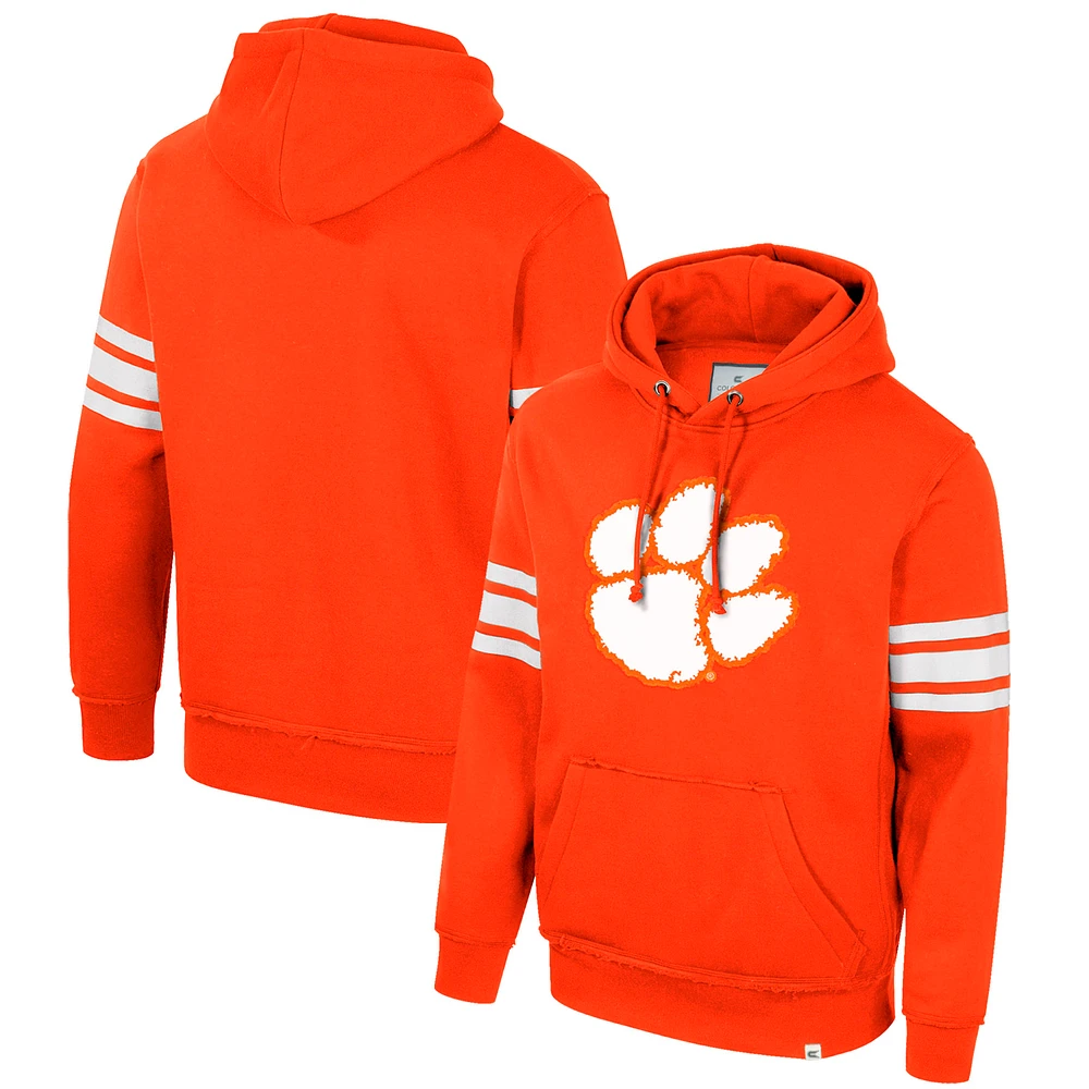 Men's Colosseum Orange Clemson Tigers Saluting Pullover Hoodie