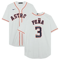 Jeremy Peña Houston Astros 2022 MLB World Series Champions Autographed White Replica Jersey with "22 WS MVP" Inscription