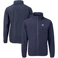 Men's Cutter & Buck  Navy North Carolina Tar Heels Big Tall Charter Eco Knit Recycled Full-Zip Jacket