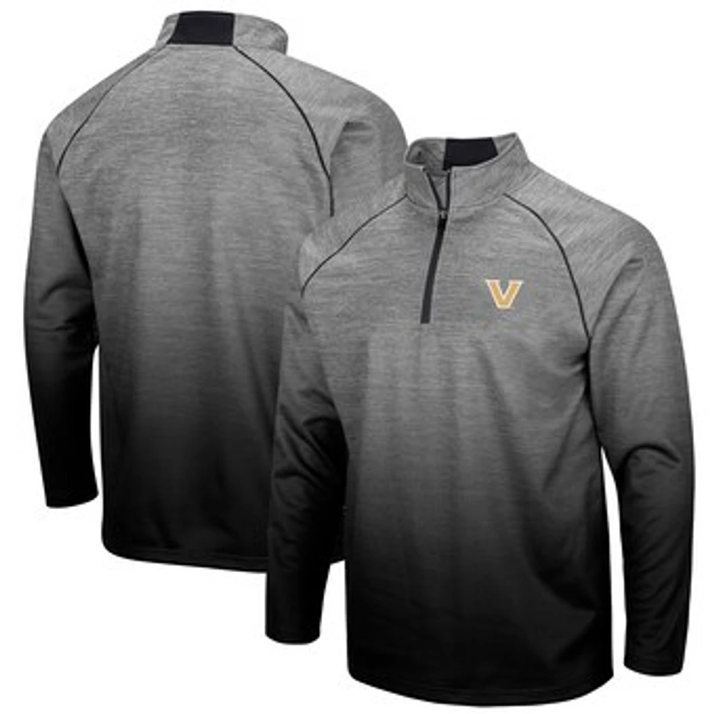 Men's Colosseum Heather Gray Vanderbilt Commodores Sitwell Raglan Quarter-Zip Jacket