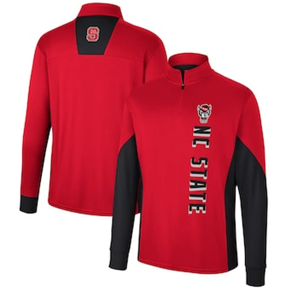 Men's Colosseum Red NC State Wolfpack Bart Quarter-Zip Top