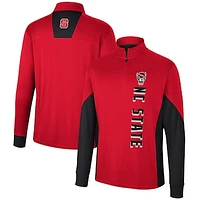 Men's Colosseum Red NC State Wolfpack Bart Quarter-Zip Top