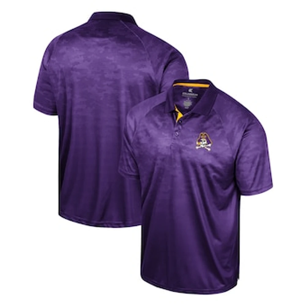 Men's Colosseum Purple ECU Pirates Honeycomb Raglan Polo