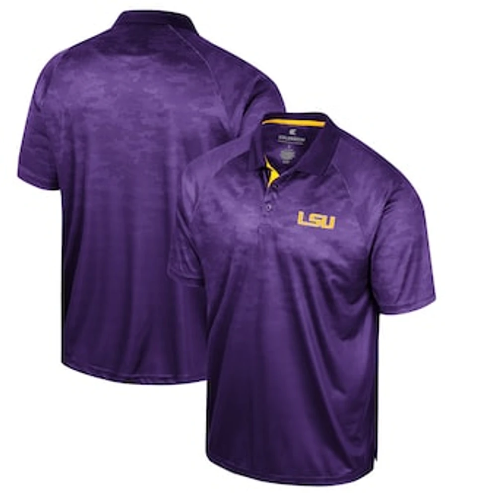 Men's Colosseum Purple LSU Tigers Honeycomb Raglan Polo