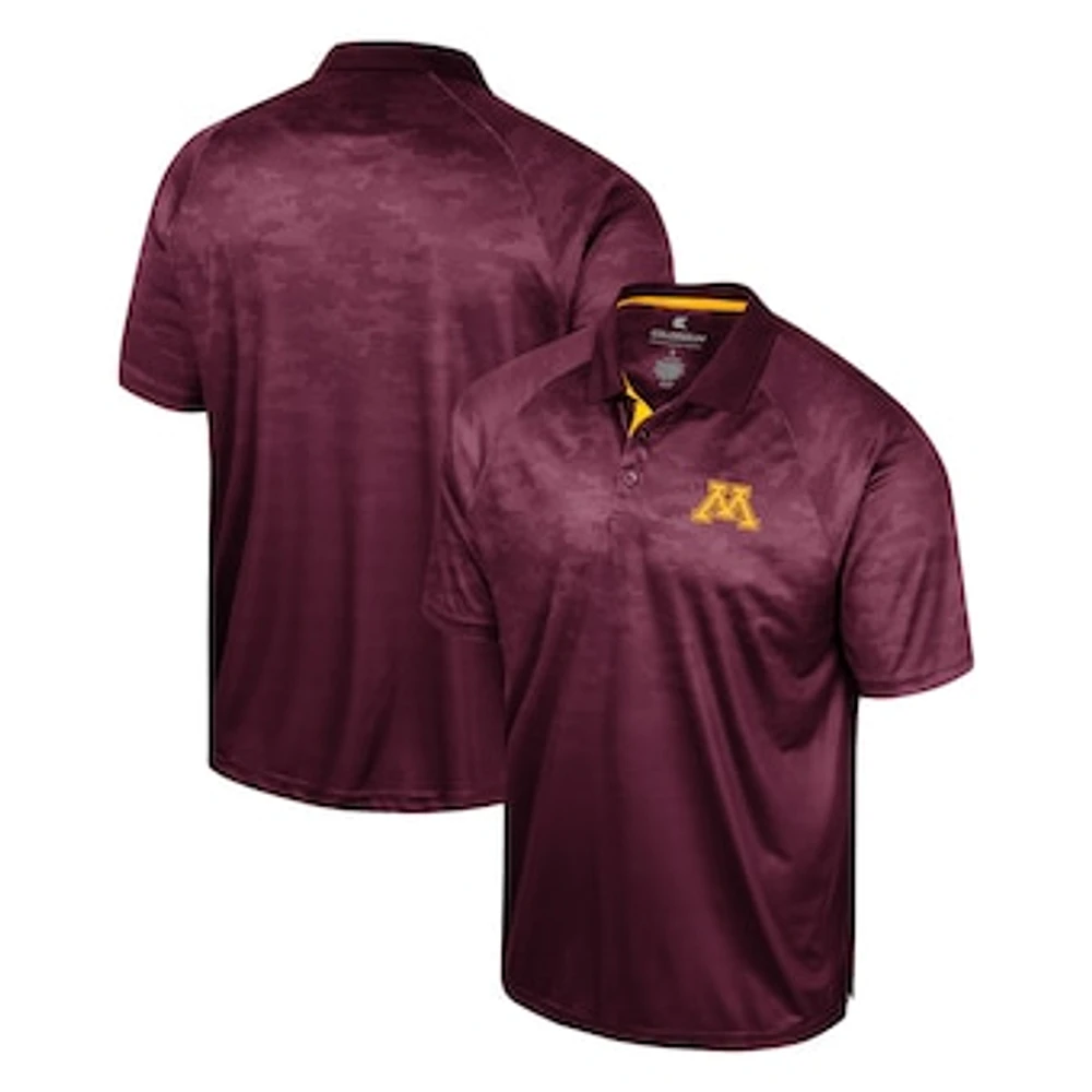 Men's Colosseum Maroon Minnesota Golden Gophers Honeycomb Raglan Polo