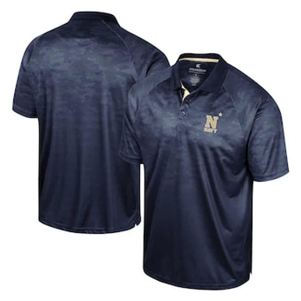 Men's Colosseum Navy Navy Midshipmen Honeycomb Raglan Polo