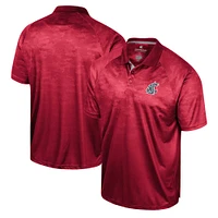 Men's Colosseum Crimson Washington State Cougars Honeycomb Raglan Polo