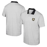 Men's Colosseum White/Black Army Black Knights Print Stripe Polo