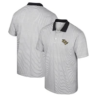 Men's Colosseum White/Black UCF Knights Print Stripe Polo